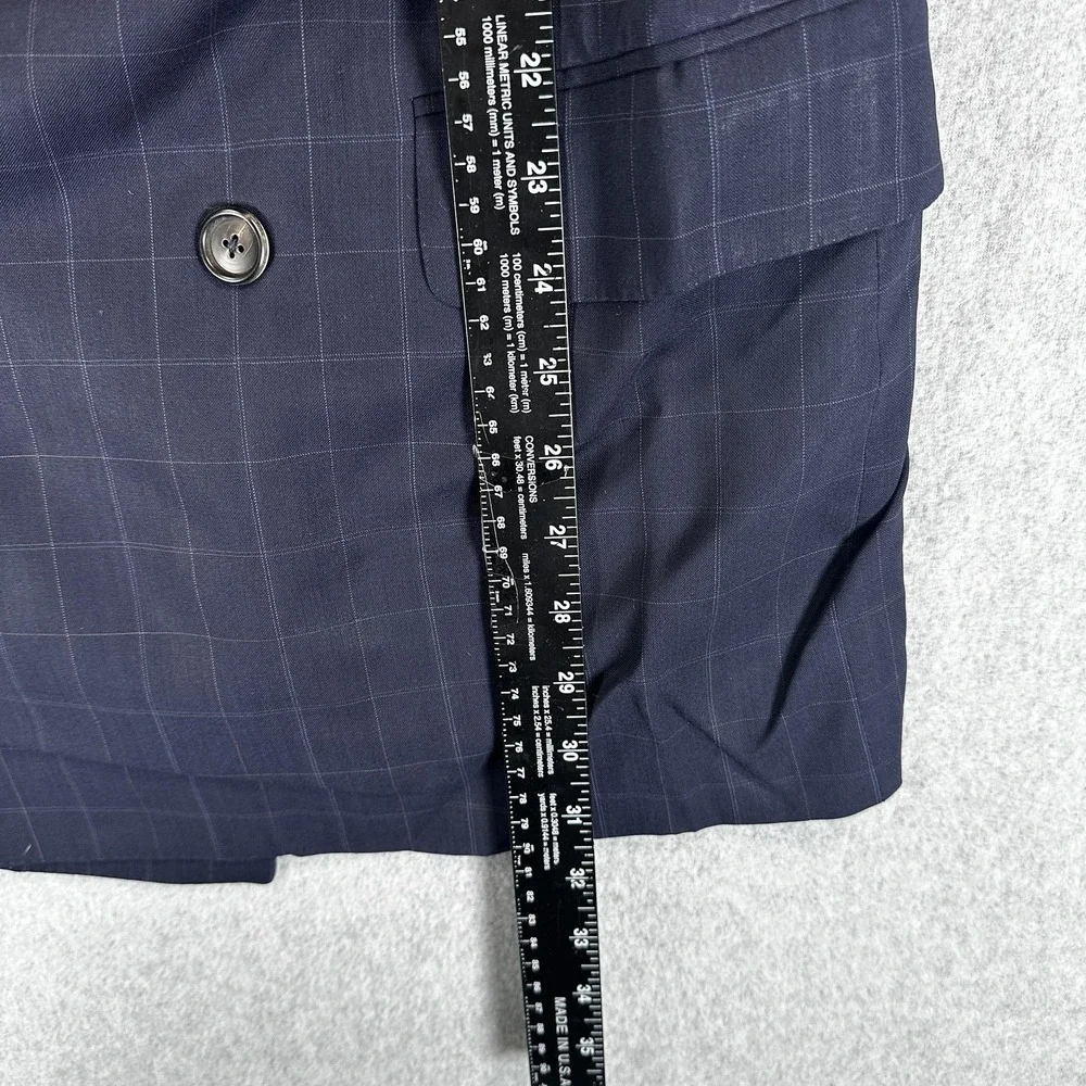Ermenegildo Zegna Blazer Sport Coat Mens 40 Blue Wool Double Breasted Italy